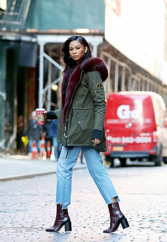 Park with ankle boots