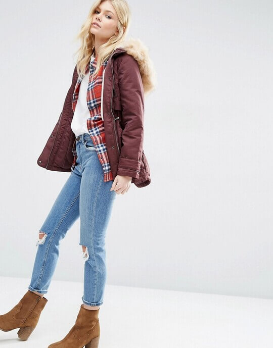 Parka with jeans