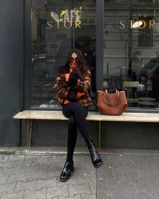 With black leggings