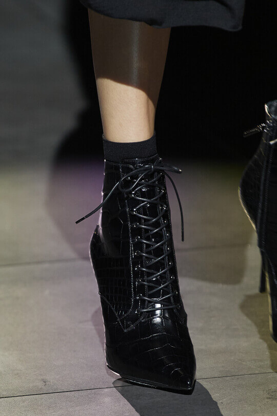 Black lace-up ankle boots