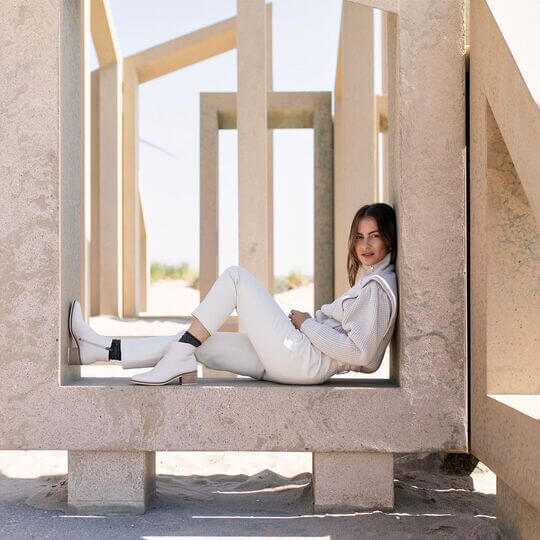 White ankle boots
