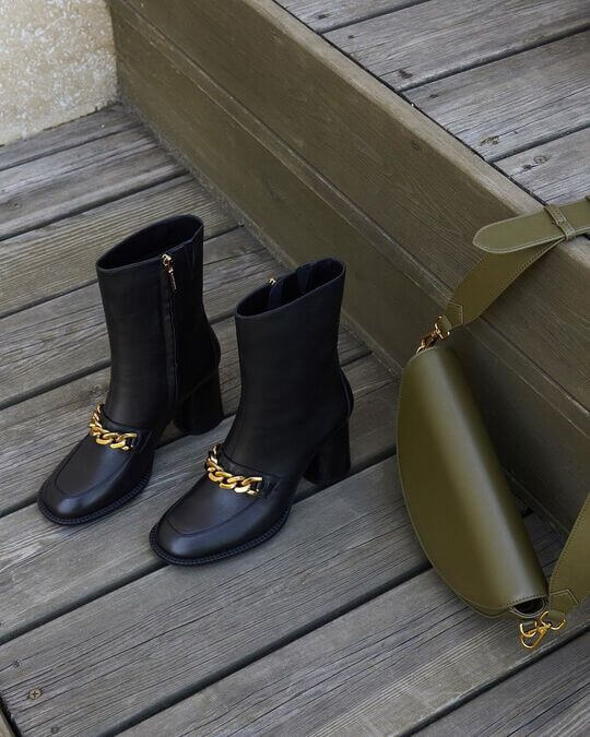 Chain ankle boots