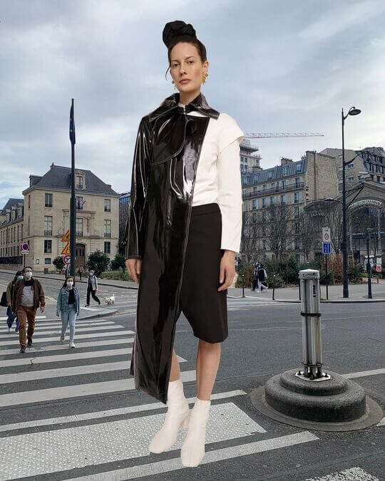 Fashionable white ankle boots