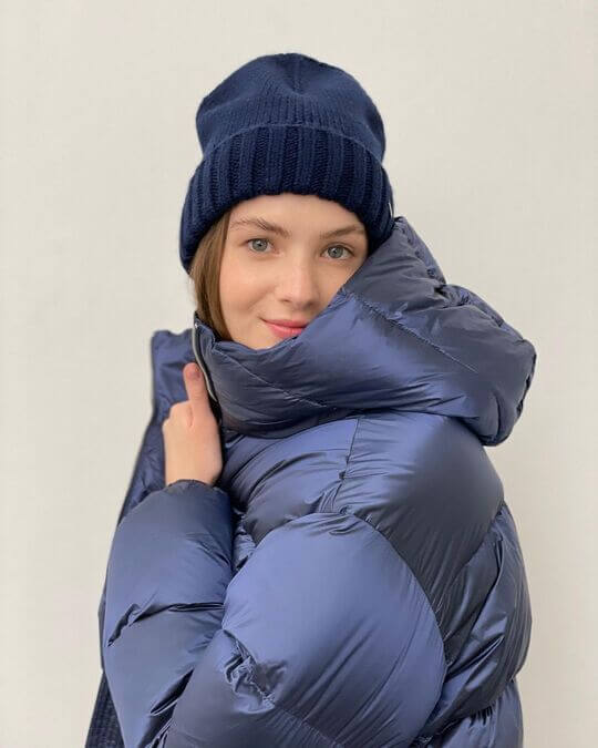 Blue down jacket