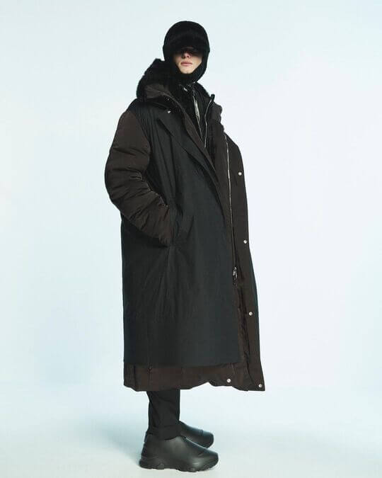 Black long down jacket