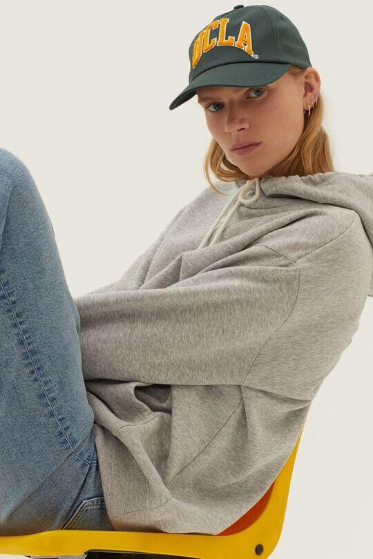 With sweatshirt