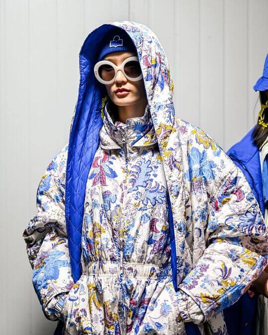 Down jacket with print