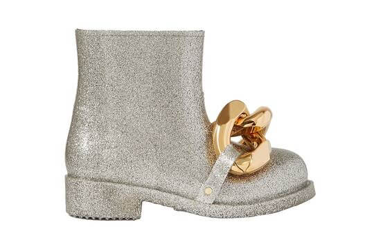 Grey rubber ankle boots