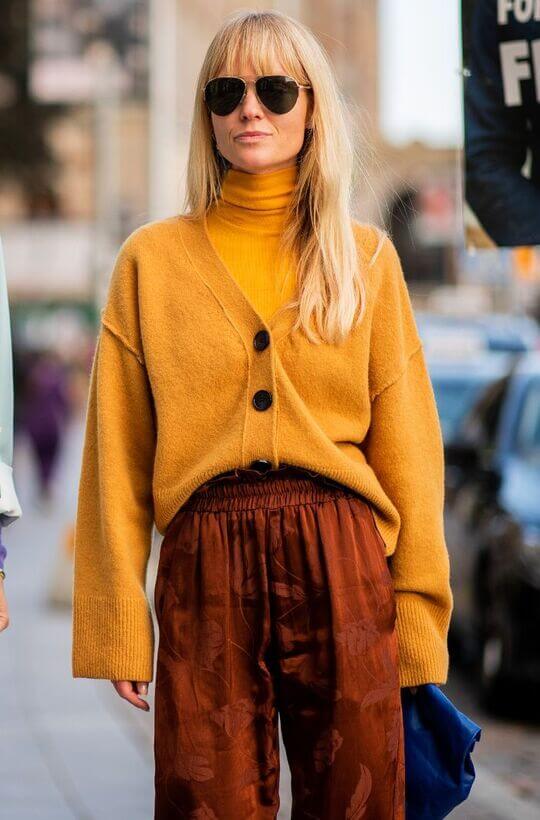 Yellow cardigan