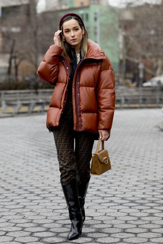Brown down jacket