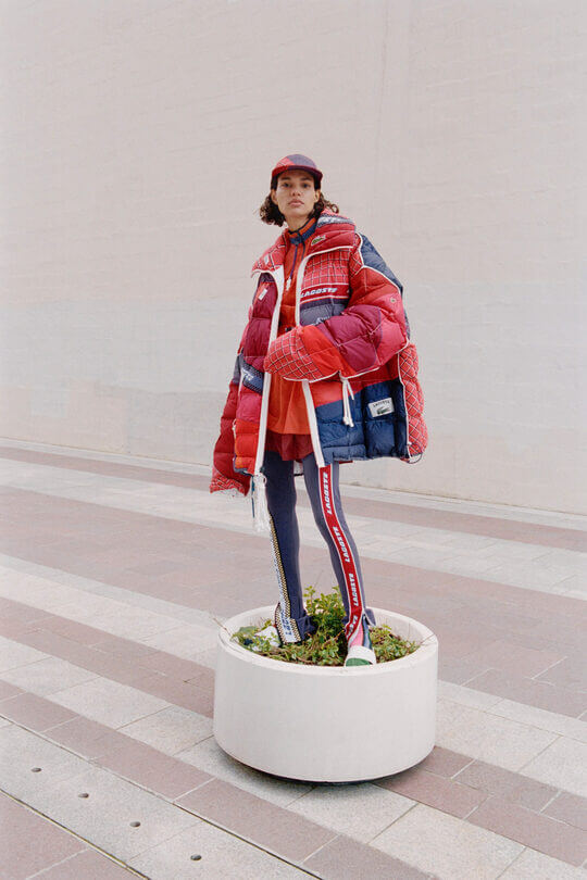 Show with down jacket
