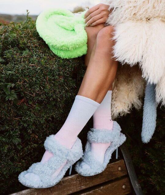 Fur sandals