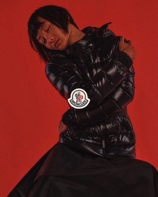 Quilted down jacket
