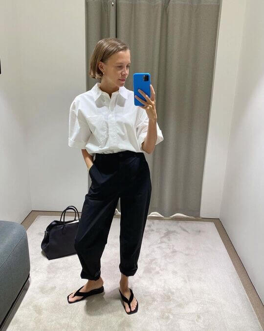 Trousers with lapels