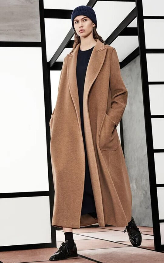 With coat