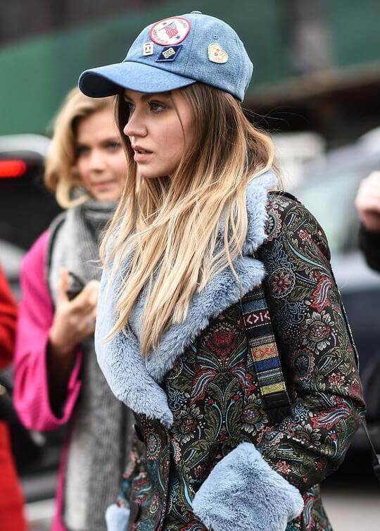 With fashionable coat
