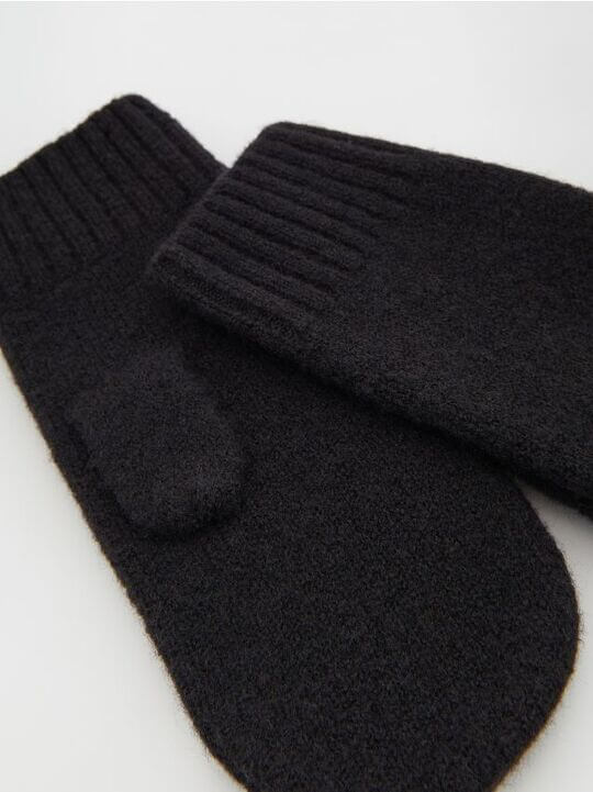 Warm black mittens