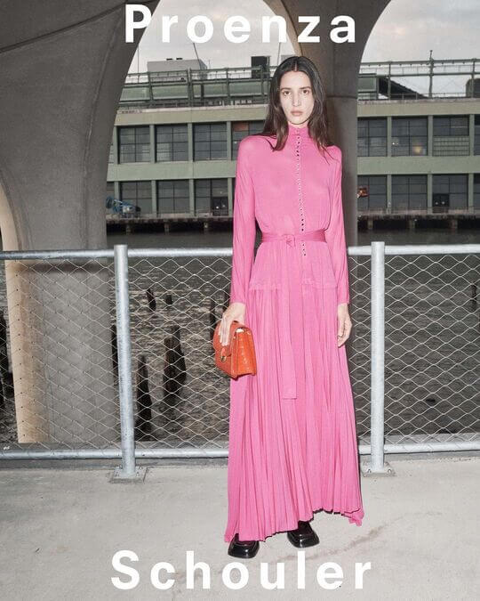 With pink dress