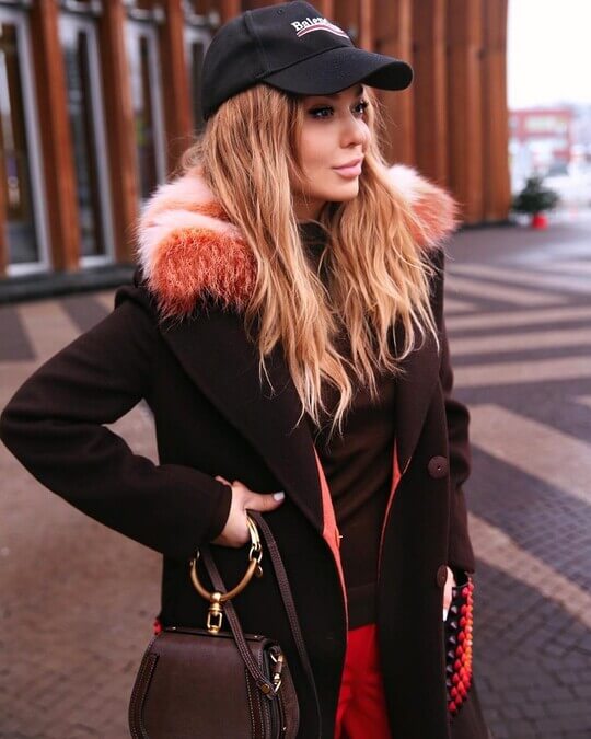 With black coat