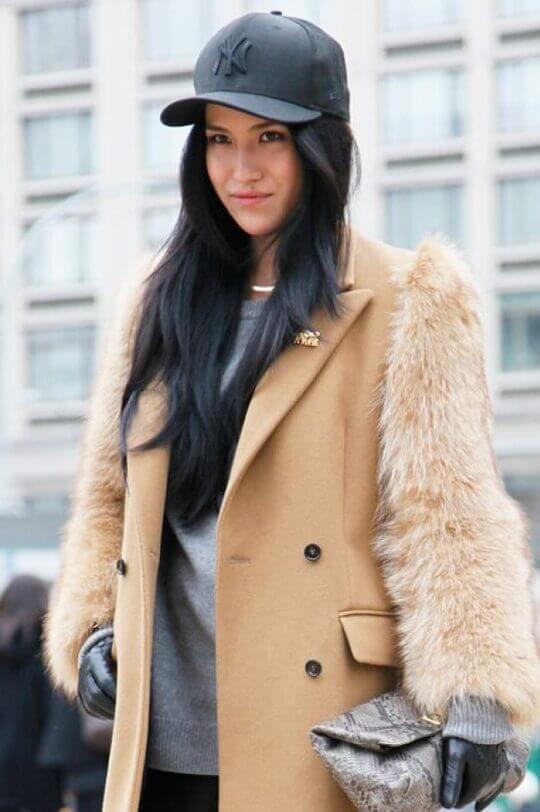With coat