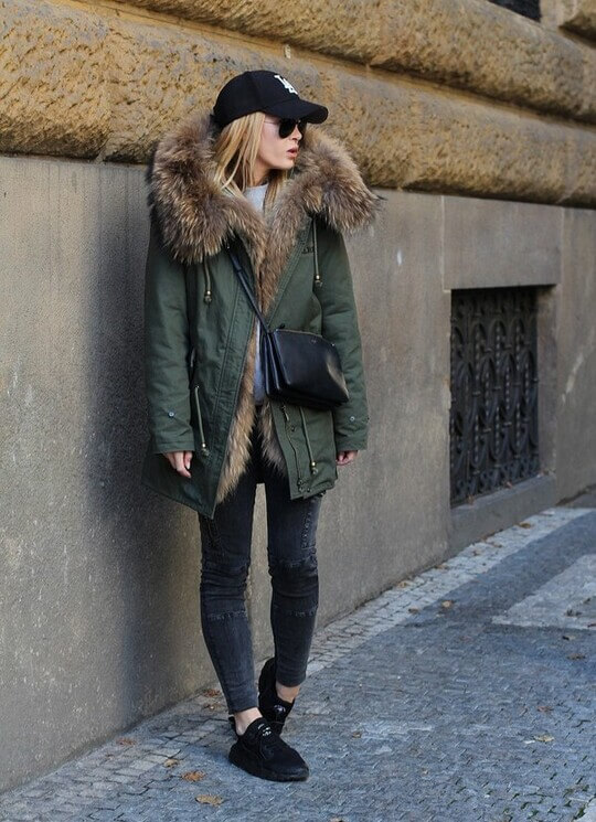 With parka