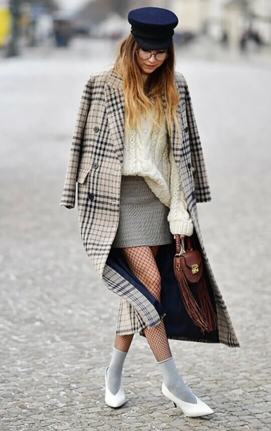 With dress and coat