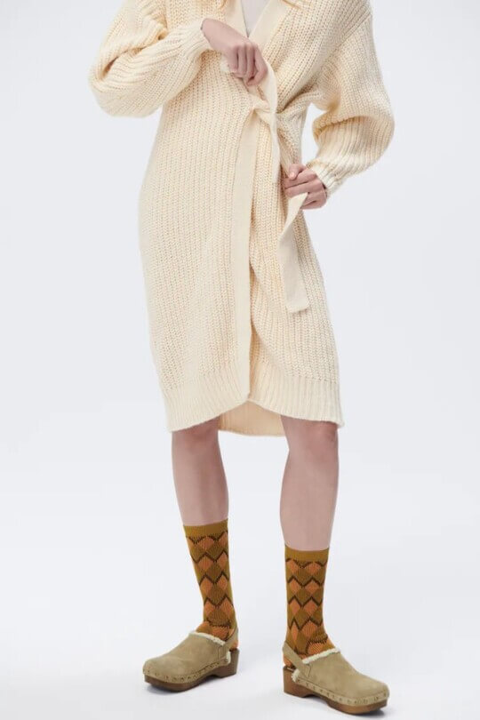Socks with knitted dress