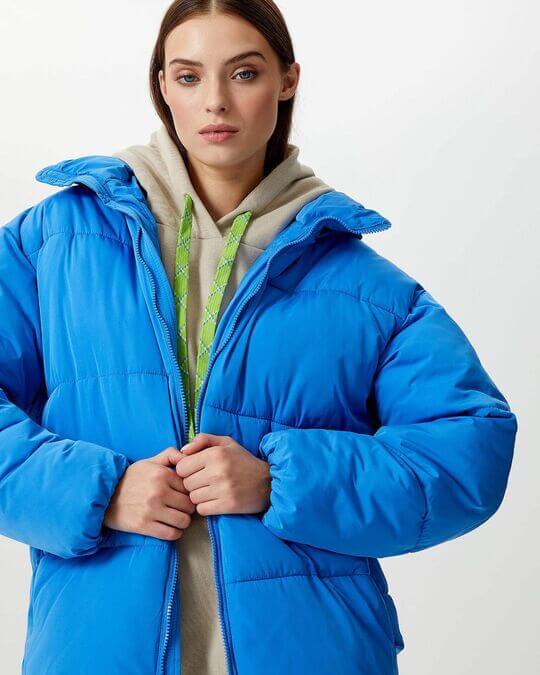 Blue down jacket