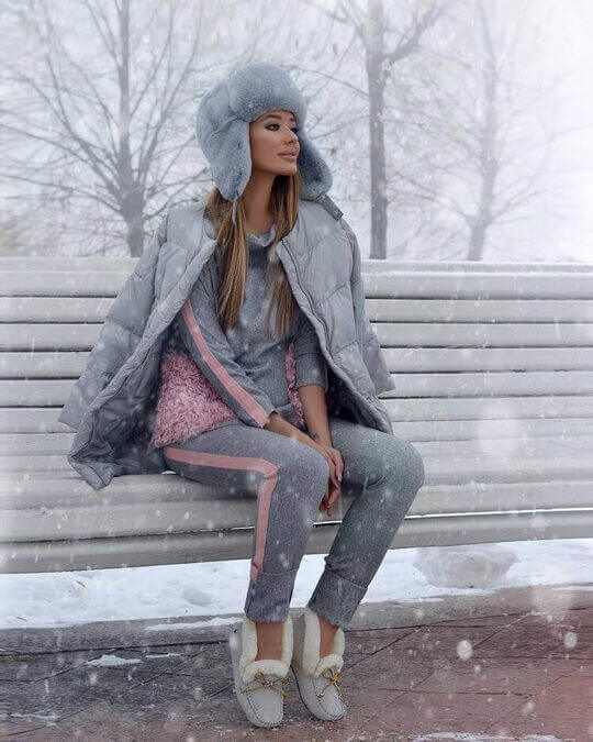 Grey earflap