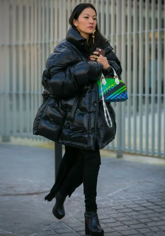Bag with down jacket
