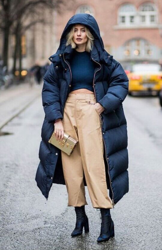 Dark blue down jacket