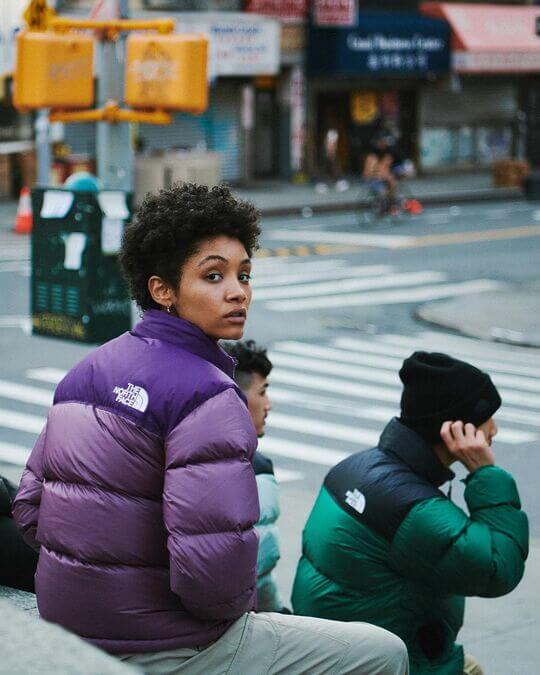 Coloured down jackets
