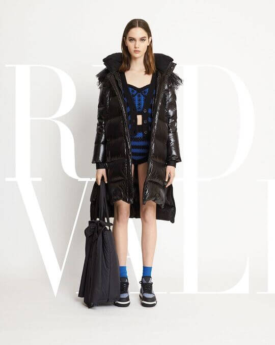 Black long down jacket