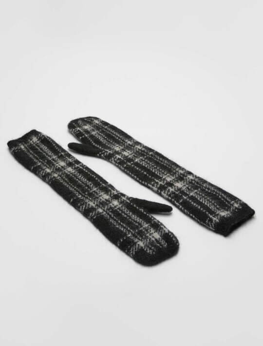 Checked mittens