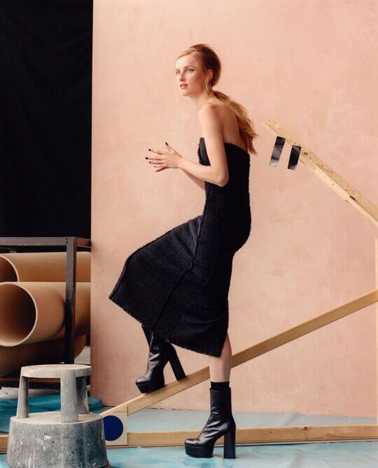 Ankle boots with black dress
