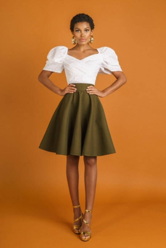 Blouse with skirt
