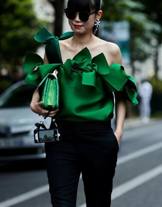 Green blouse