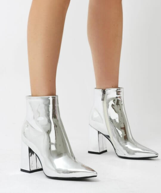 Ankle boots metallic