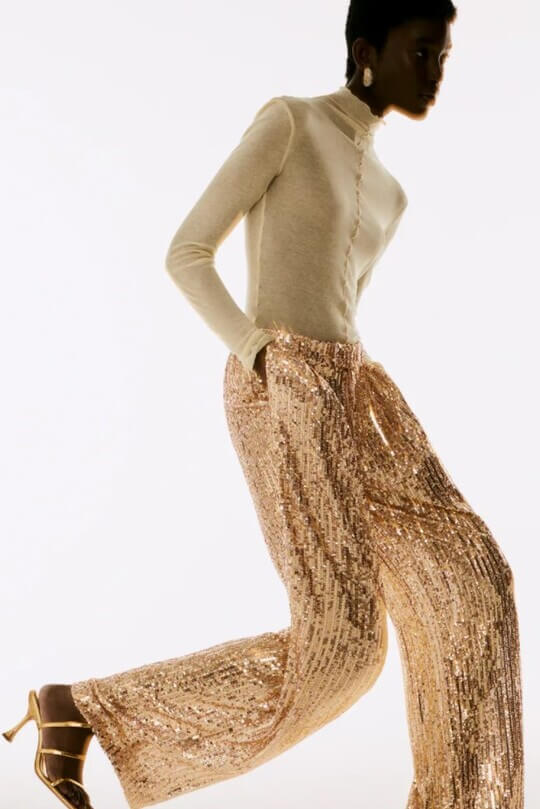 Trousers with sequins