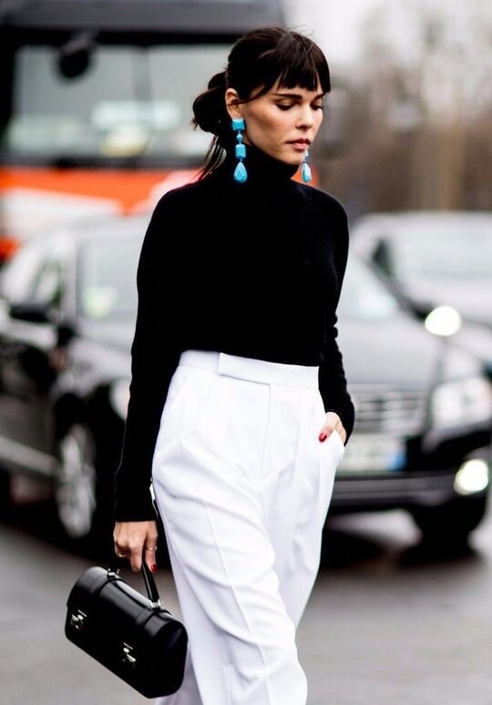 With white trousers