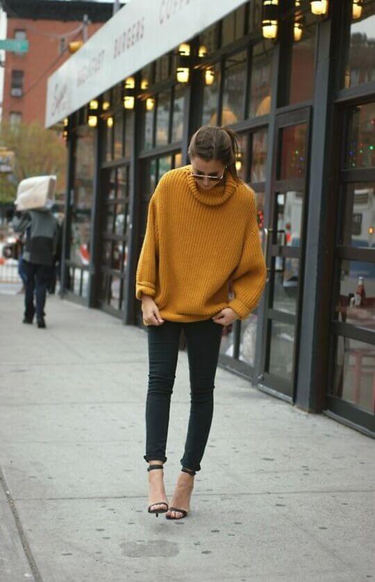 Black jeans with sweater