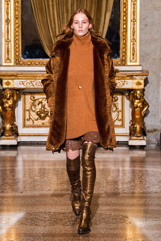 Brown sweater dress