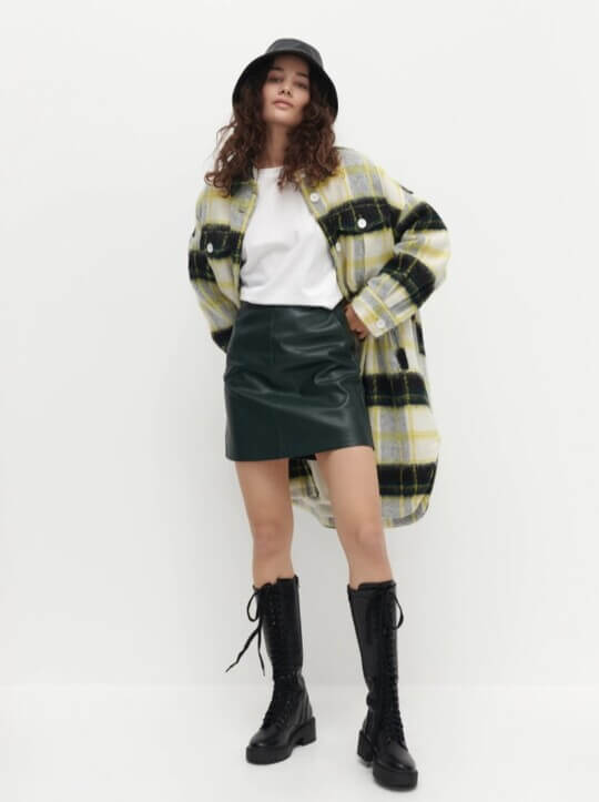 Leather mini skirt