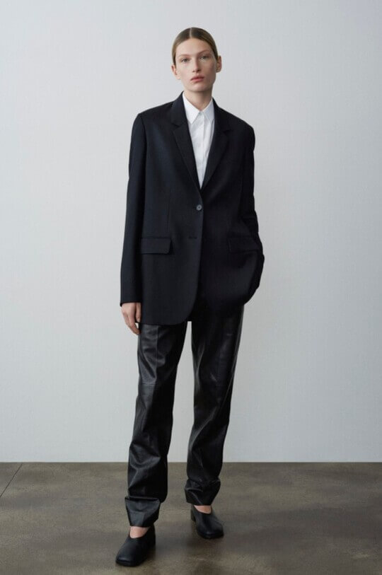 Leather trousers with jacket