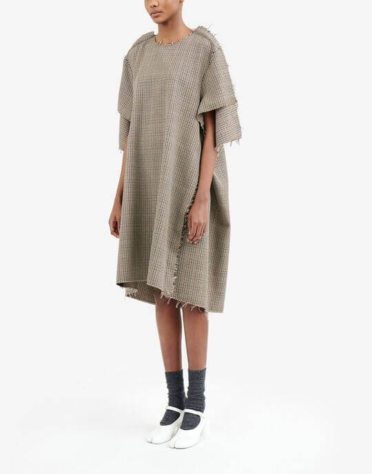 Dress with raw edge