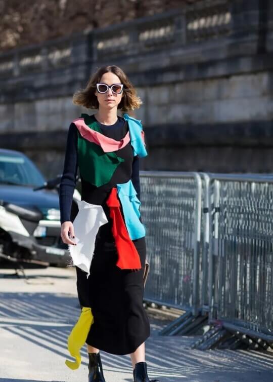 Dress in the style of deconstructivism
