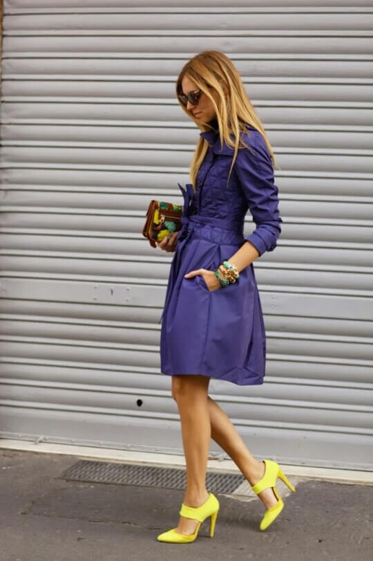Dress and yellow shoes