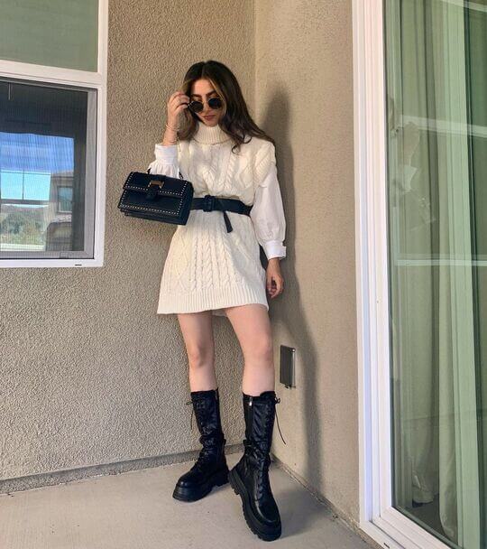 Dress with belt