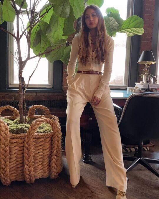 High-waisted trousers