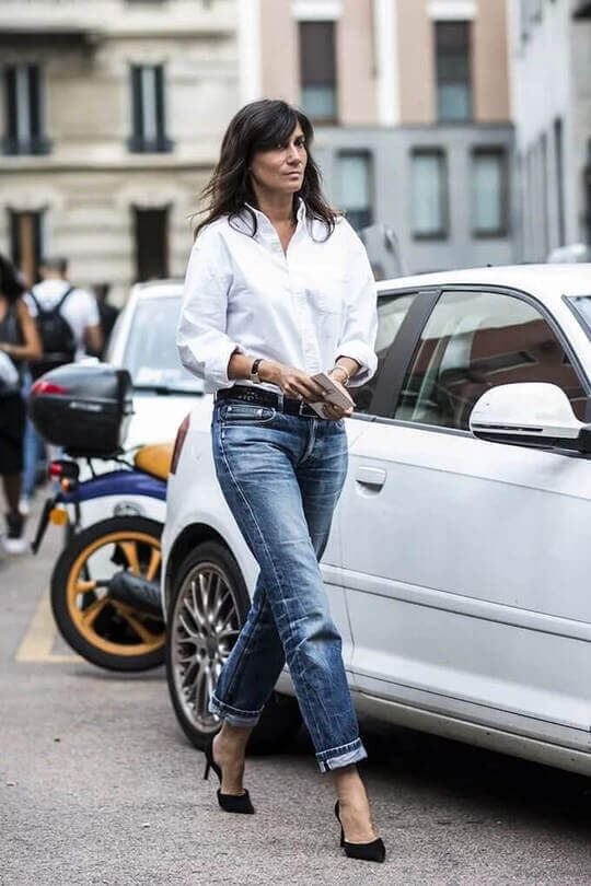 White shirt with jeans